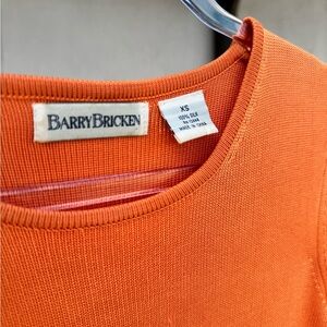 Barry Bricken Women's Vintage Short Sleeve 100% Silk Top